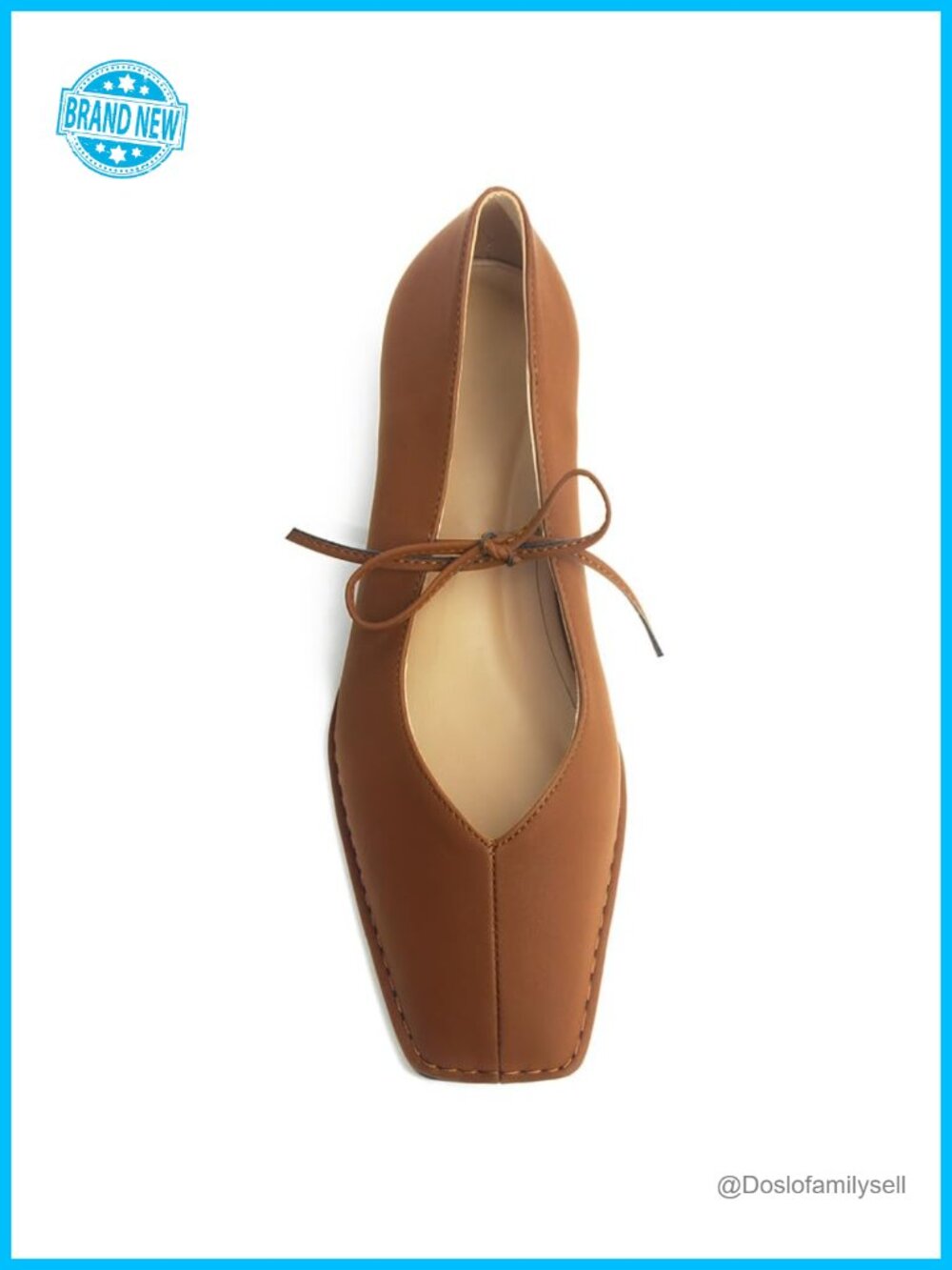 LUXMUWA Women's Lace Up Ballet Flats Comfortable Casual Mary Jane Square Toe